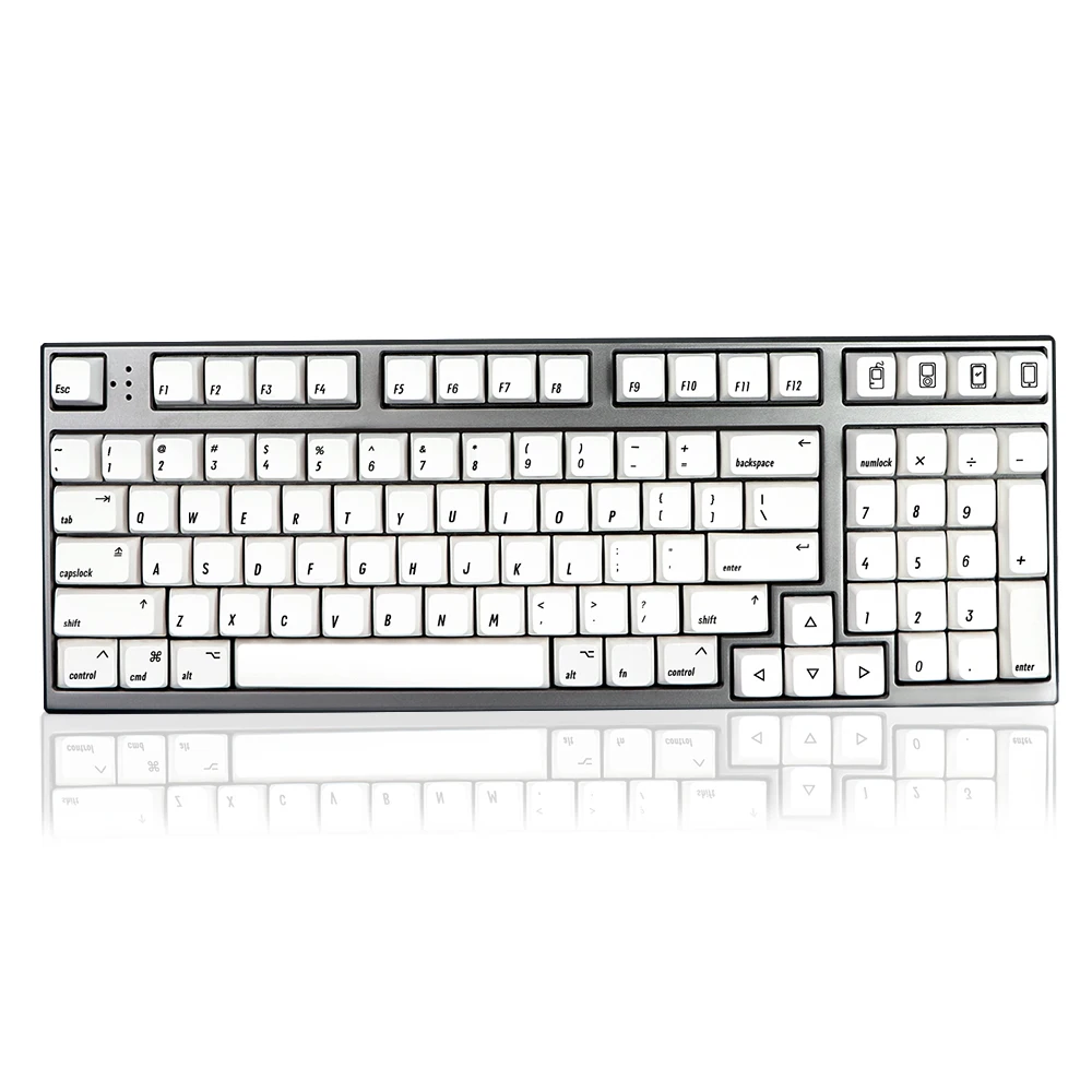 White minimalist keycap 142 keys, suitable for 61/68/104/108 mechanical keyboard