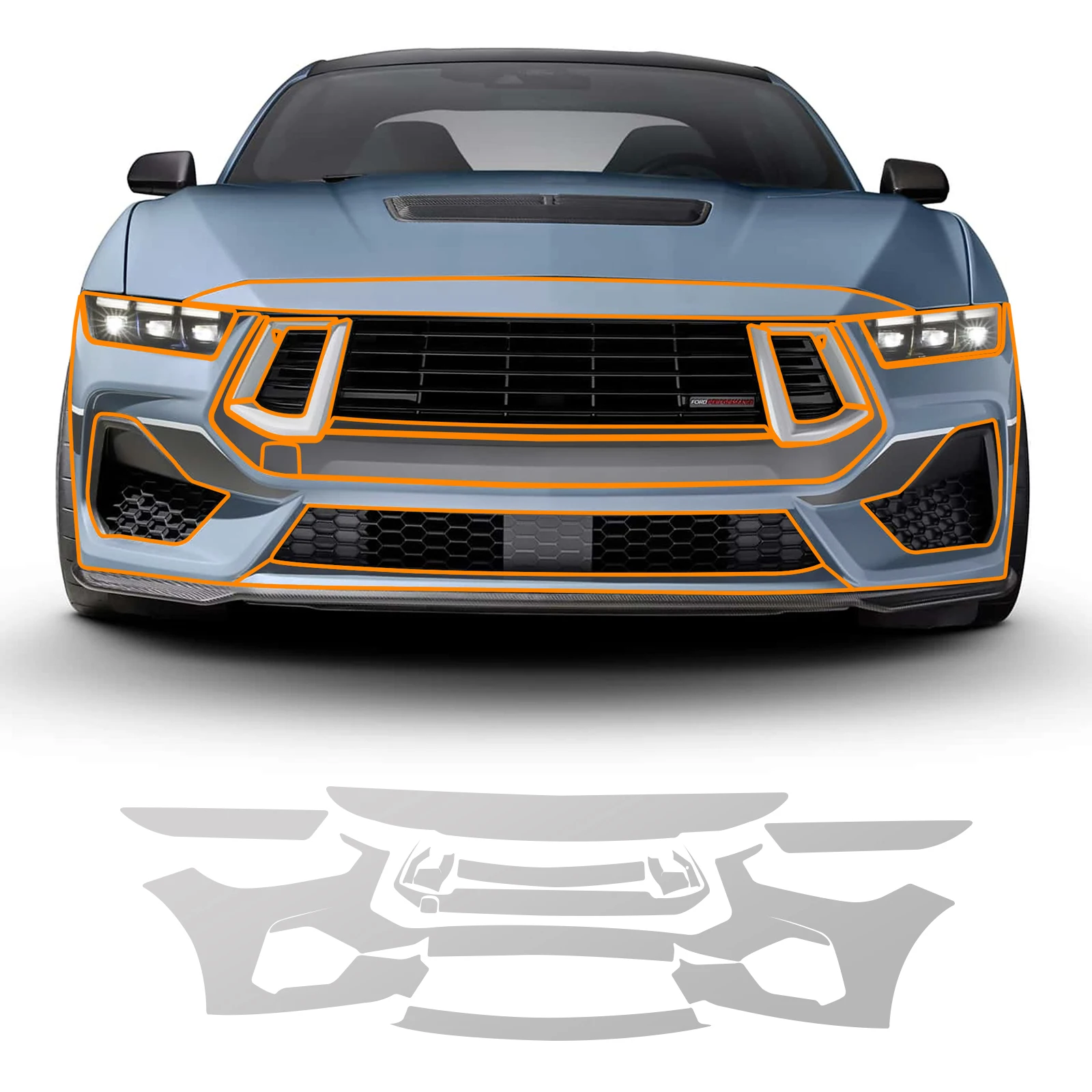 For Ford Mustang Dark Horse GT 2024-2026 Invisible Car Wrap TPU Film Protective Layer Scratch Resistant Car Parts Accessories