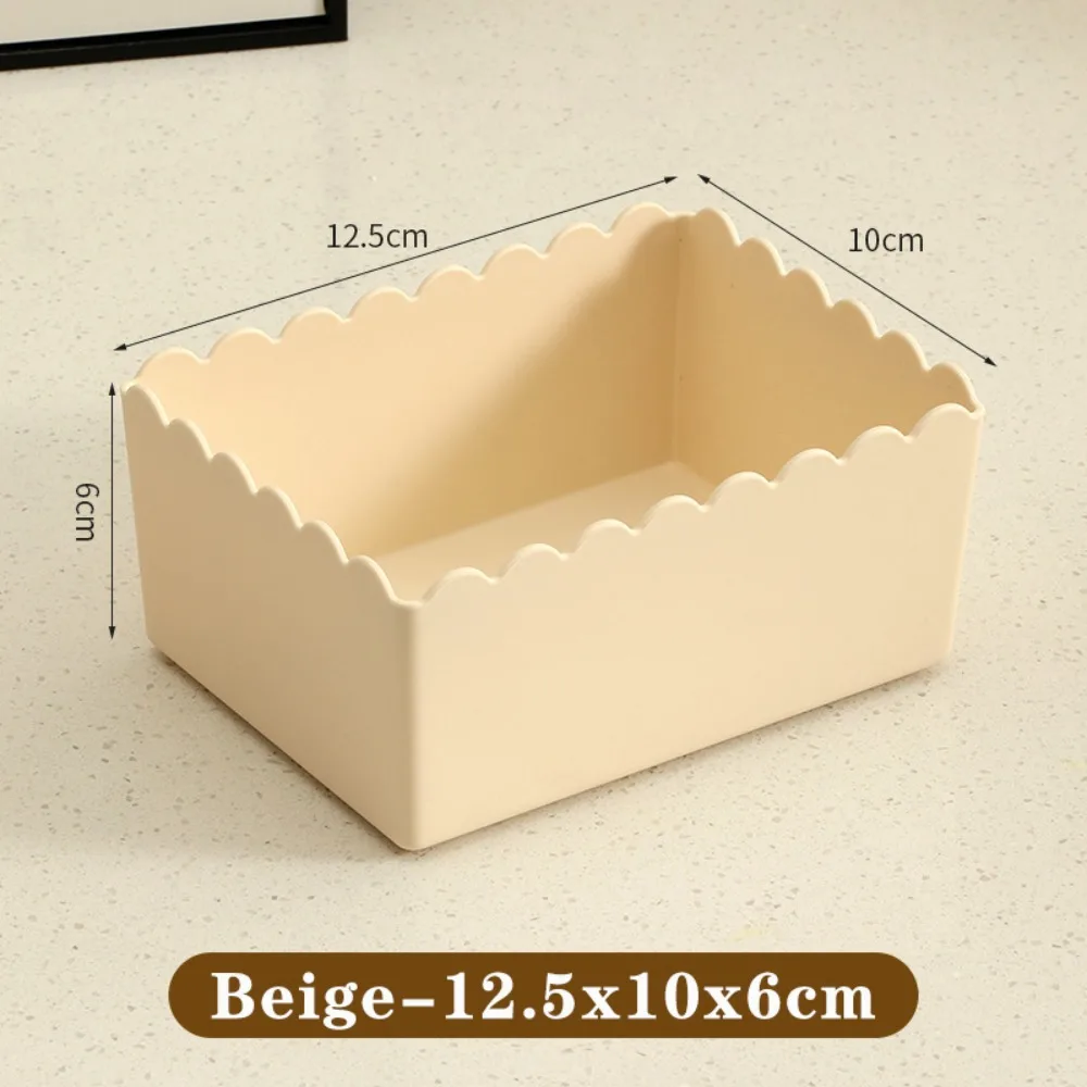 Multi-functional Plastic Desktop Storage Box Cream Color Stackable Desktop Organizer Desktop Storage Bins Home Office