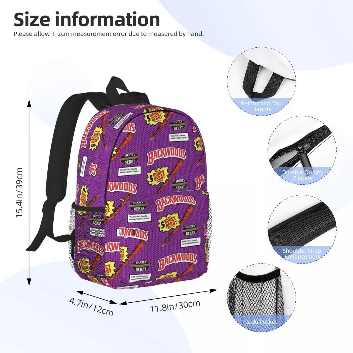 Backwoods Honey Berry Backpacks Teenager Bookbag Casual Students School Bags Laptop Rucksack Shoulder Bag Large Capacity