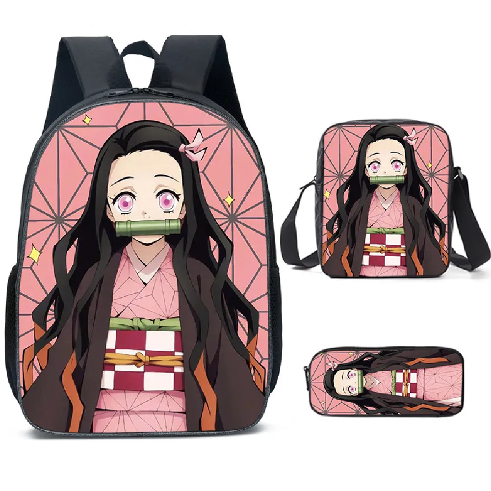 Ghost Slayer Kimetsu No Yaiba Nezuko Schoolbag Student Backpack Drop Shipping School Bag Mochila