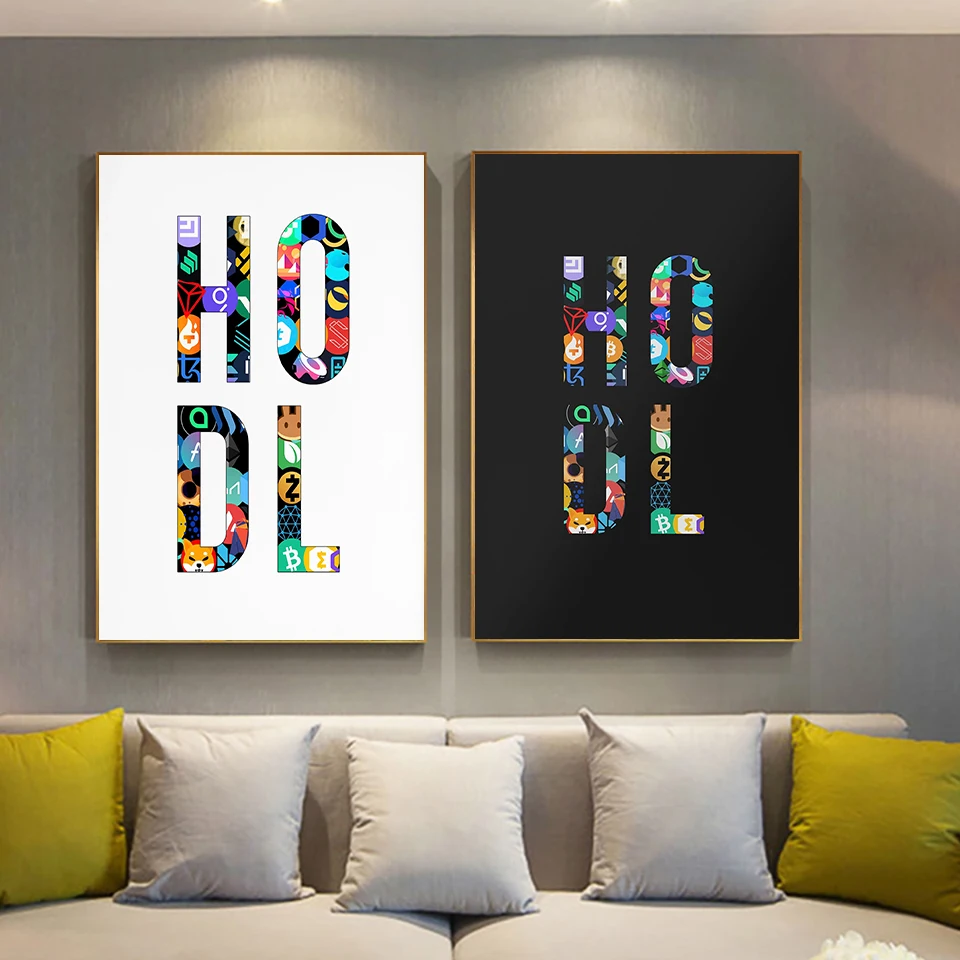 

Crypto Coins Logos Traders,Hodl Poster,Crypto Coin Prints,Forex,Wall Street,Stock Markets Wall Art Posters Office Decor Painting