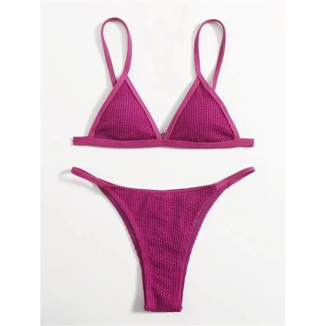 S - XL, geraffter, hoch geschnittener Bikini, Damen-Badeanzug, zweiteiliges Bikini-Set, Damen-Badebekleidung, Badeanzug, Badebekleidung, Schwimmbekleidung V7125 – Detail 3
