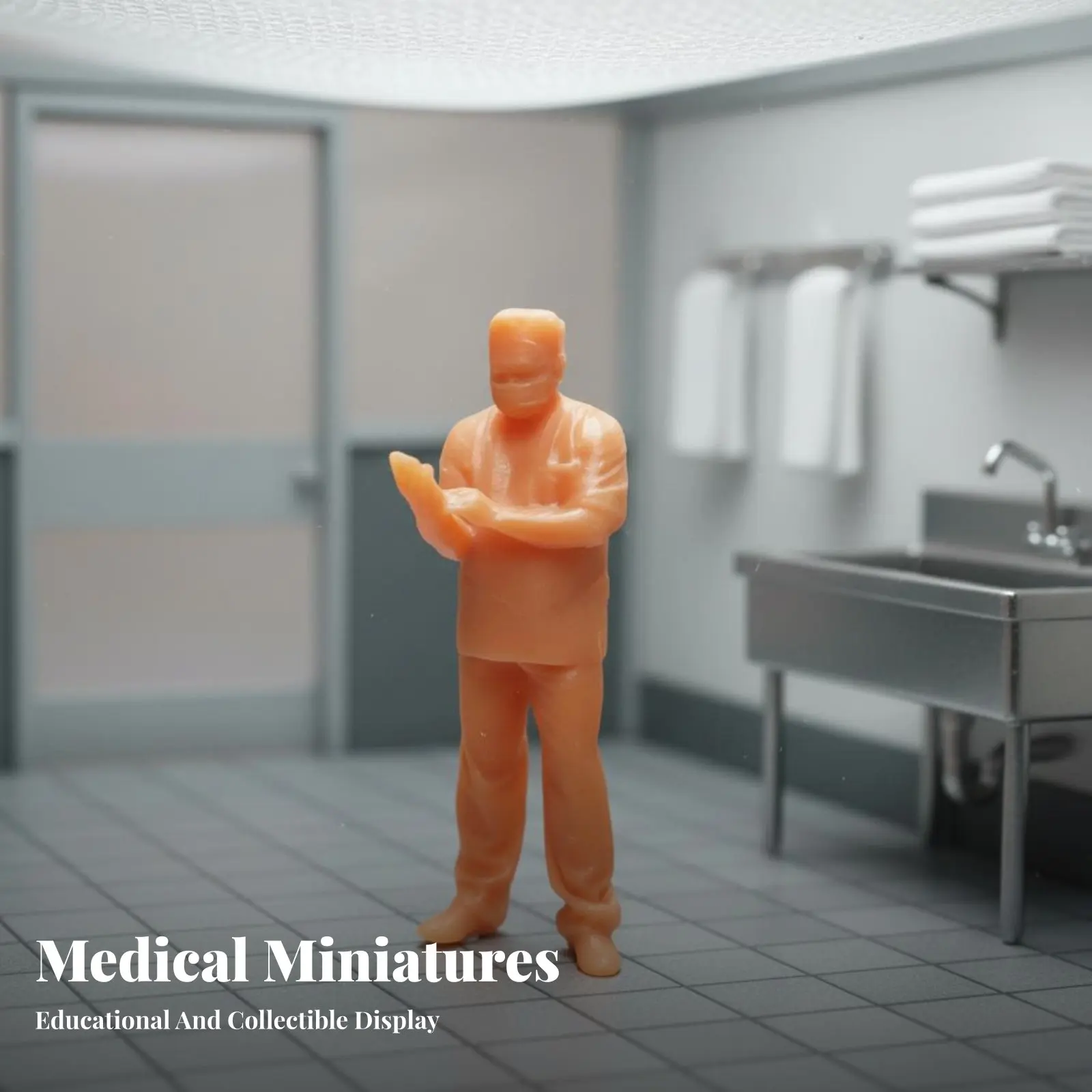 

1:64 Scale Doctor Miniature Highly Detailed HO Scale Medical Figure Miniature Surgeon Model Ready to Paint for Sand Table Models