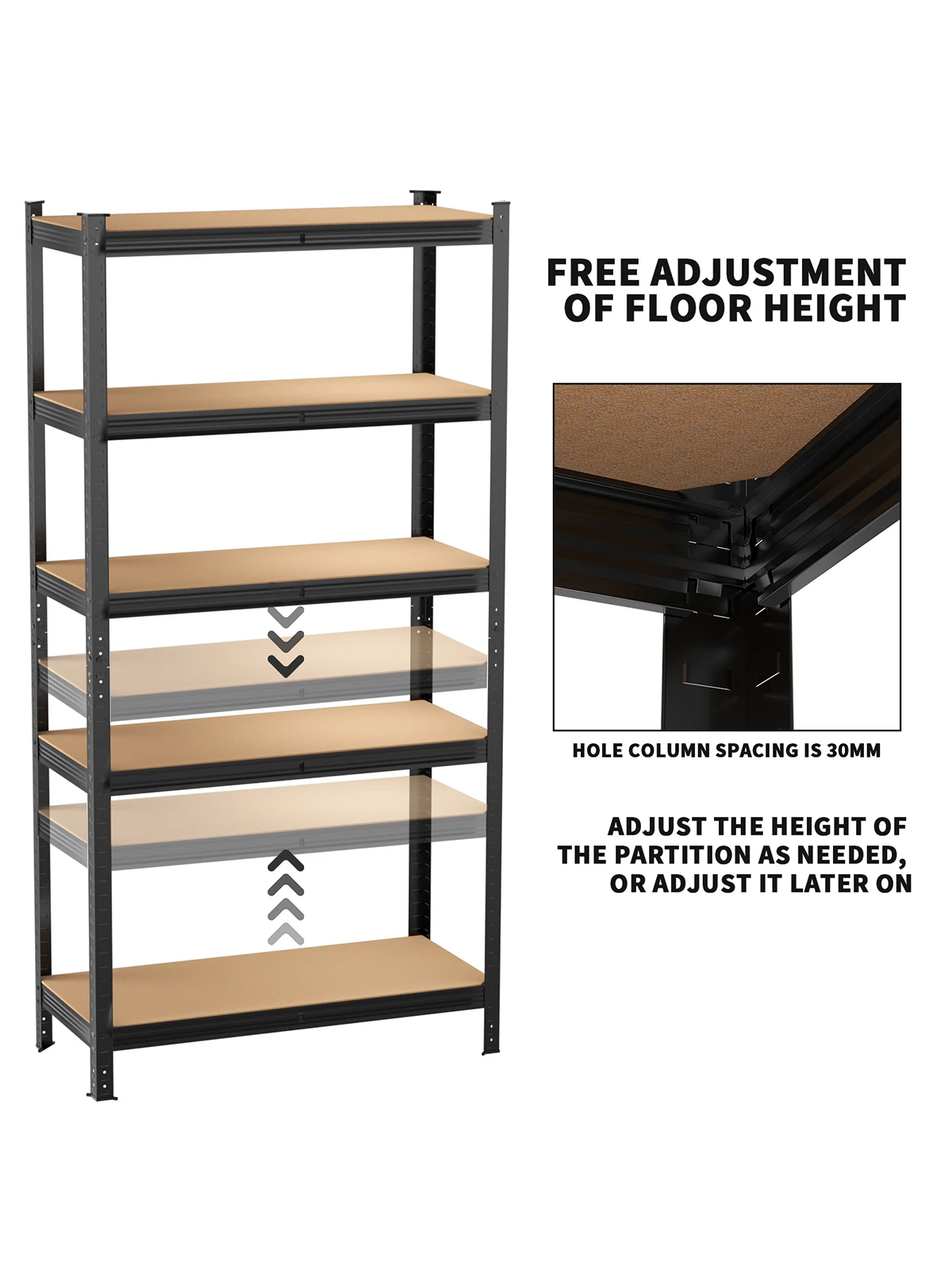 5 Tier Heavy Duty Galvanised Adjustable Shelf Racking Unit Storage Rack 875KG Capacity Metal Shelves Workshop, Shed, Office,Home
