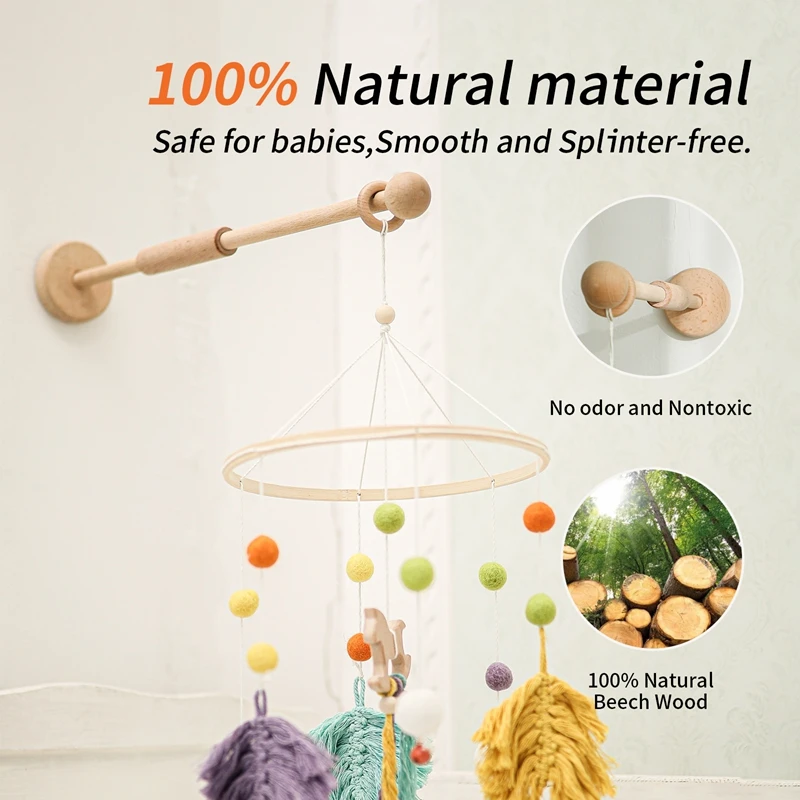 Baby Rattles Crib Mobiles Toys  0-12 Months Mobile Arm for Hanging Bed Bell Newborn Toddler Rattles For Musical Toys Birth Gifts