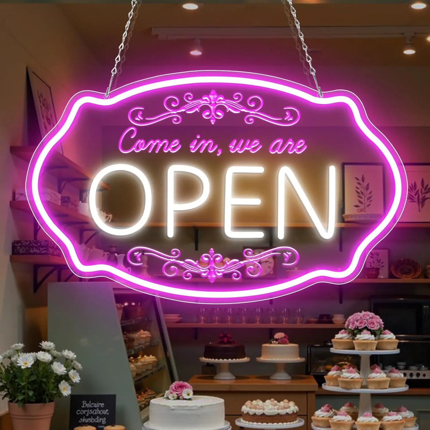 

Come in We're Open Неоновая вывеска Светодиодные неоновые огни с регулируемой яркостью для яркости оконных баров Кофейни Салоны Клубы Декор стен отеля
