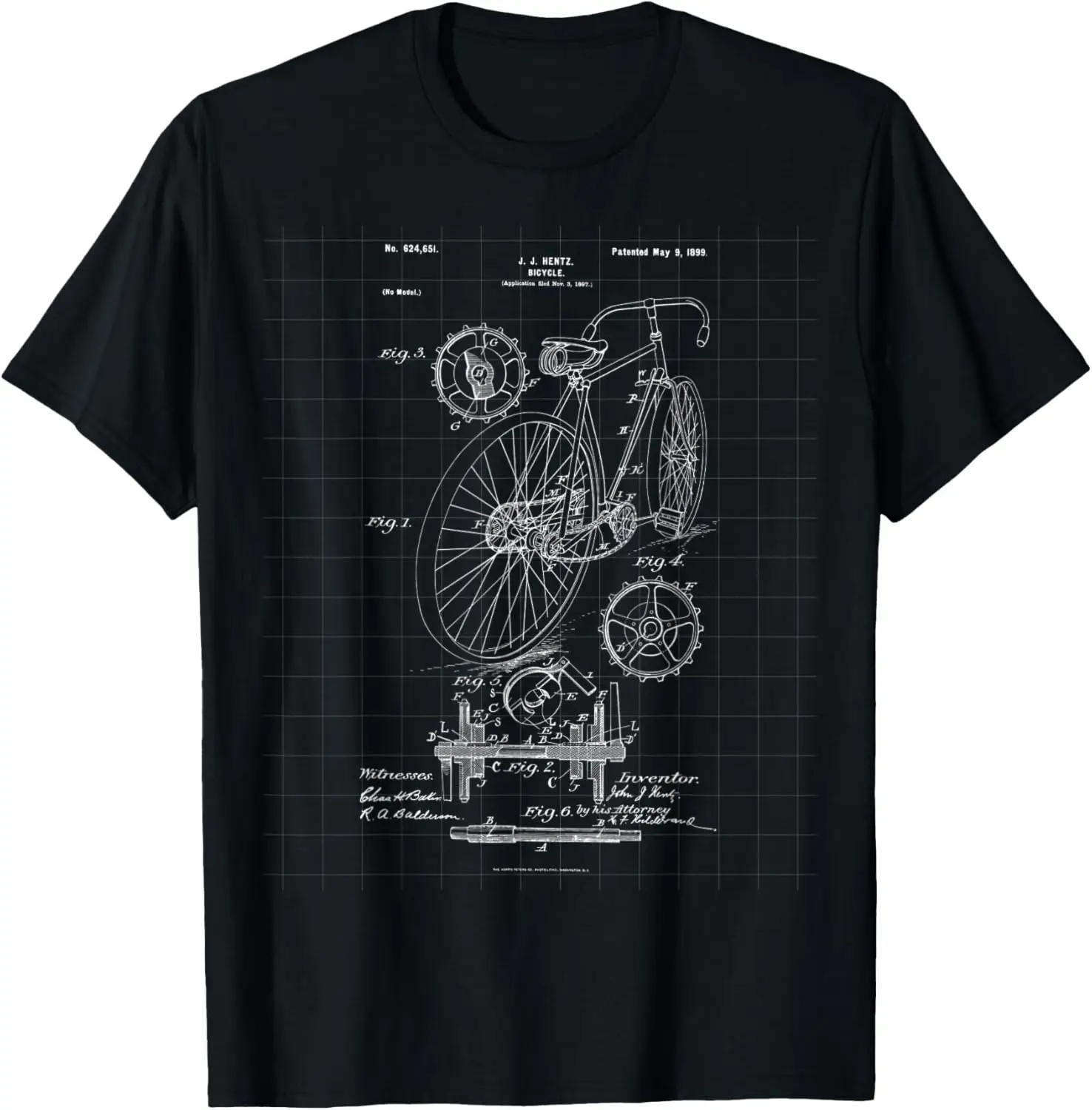 

Vintage USA Bike Patent Blueprint Art Cyclist Biker Gift T-Shirt Motorcycle