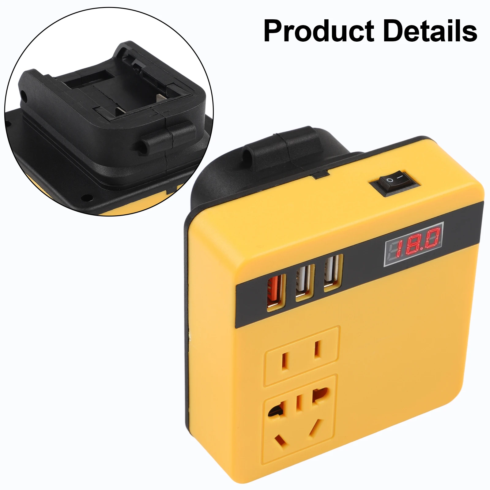 DC To AC Converter 120W Inverter 105 * 100 * 67mm Multi-function Inverter Safety Protection Systems Intelligent Fastcharging