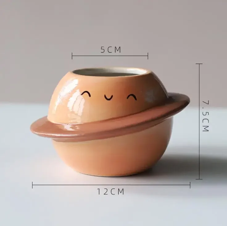 Plant Pot Creative Planet Ceramic Succulent Pot Round Planters Desktop Small Flower Pots Plant Flower