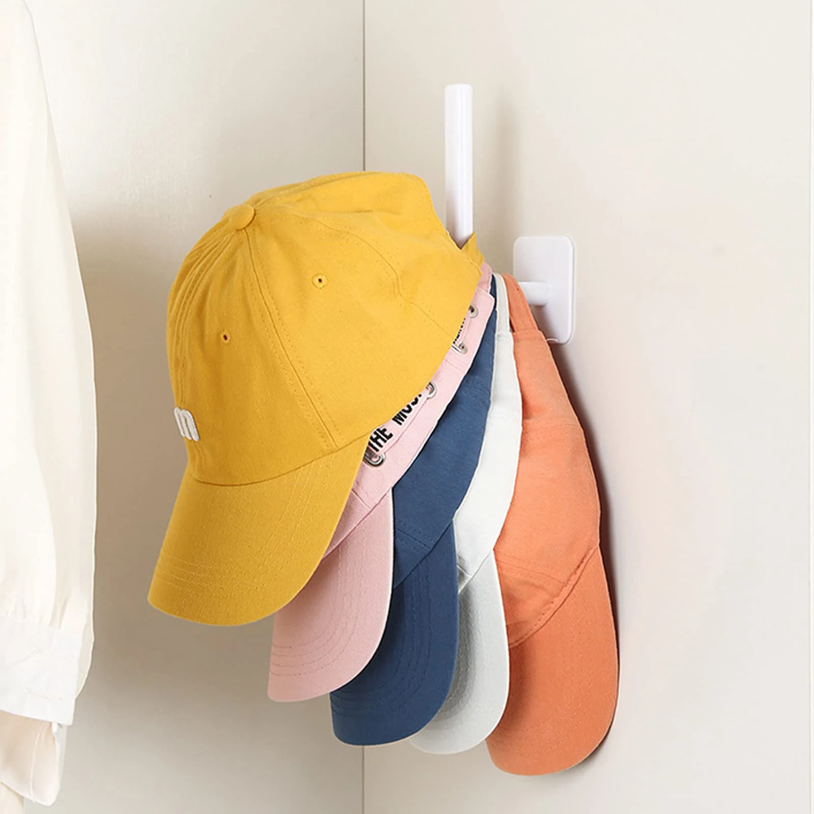 Hat Rack for Baseball Caps Adhesive Hat Hooks for Wall Cap Hanger Storage Cap Organizer No Drilling  Holder for Door Closet