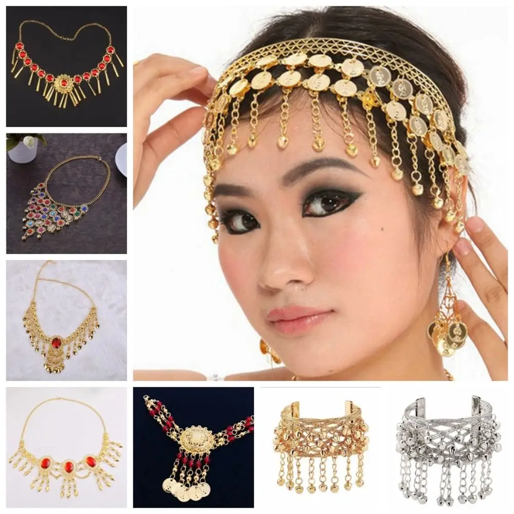 Accessori per la testa Gioielli con paillettes con diamanti Paillettes Diamanti bohémien Fascia per capelli Collana con catena per la testa Costumi di danza del ventre Ragazza
