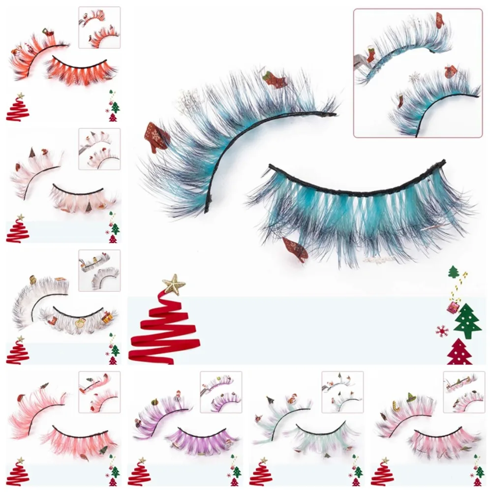 

Chemical Fiber Christmas False Eyelashes Cartoon Snowman Animal Elk Christmas Cluster Eyelashes 25mm Cosmetic Makeup Tool