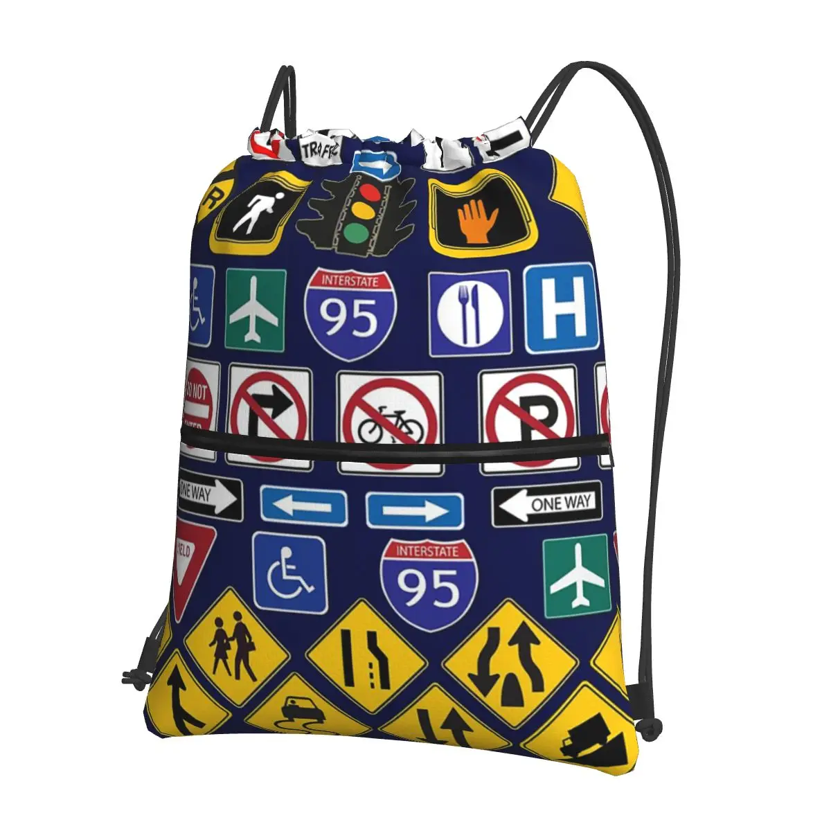 

Дорожные знаки, знаки регламентов, рюкзаки, многофункциональные портативные сумки на шнурке, сумка для мелочей, сумки для книг для мужчин, женщин, студентов