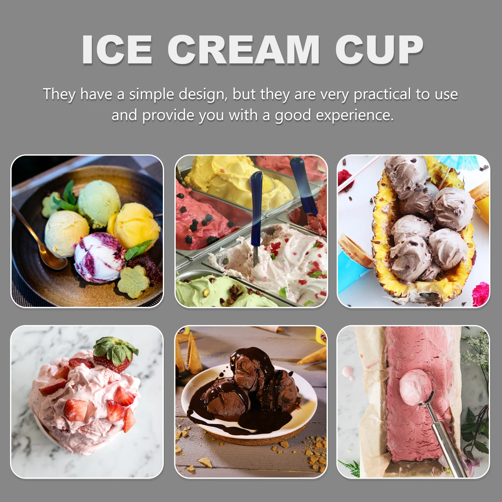 

100Pcs 8oz Disposable Dessert Cups Ice Cream Pudding Containers Safe Practical Compact Storage Ice Cream Cup Pudding Cup