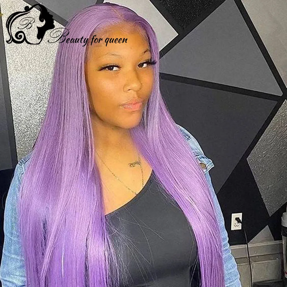 Wig Rambut Asli Ungu Body Wave HD 13x4 Lace Frontal Untuk Wanita, Wig Panjang Lurus Tanpa Lem, Siap Pakai, Kepadatan 180%