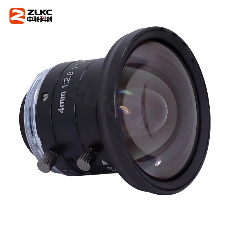 4 mm Macro Lens for Machine Vision Camera 1/1.8 Inch 5MP Manual Iris F2.0 C Mount Low Distortion for FA IMX 178 CMOS Camera