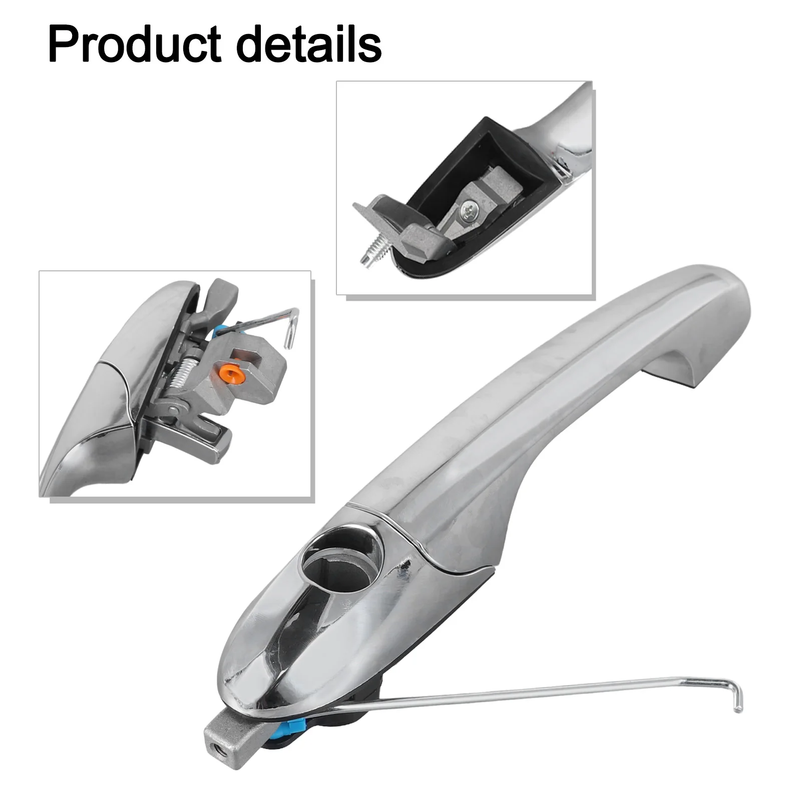 

Замена со стороны водителя, как показано на рисунке. Внешняя хромированная дверная ручка. Дверная ручка RHD. Прочный пластиковый корпус.