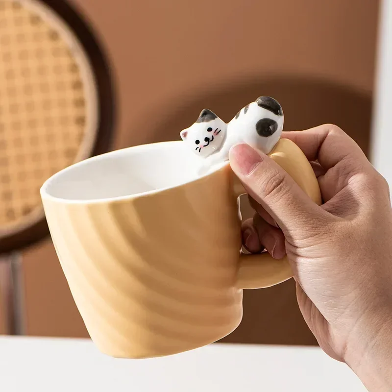 Ceramic Cartoon Cat Cute Cup Juice Coffee Milk Office Afternoon Tea Cup Restaurant Household Kitchen Tableware Water Cup Gift 4
