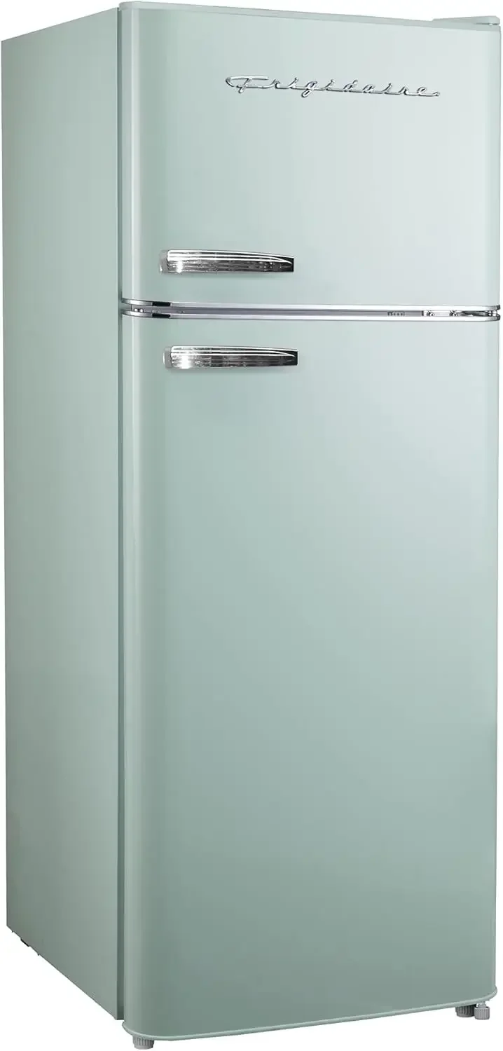 2 Door Apartment Size Refrigerator with Freezer, 7.5cuft, Retro, Mint,Organized convenience dedicated freezer sleek retro design