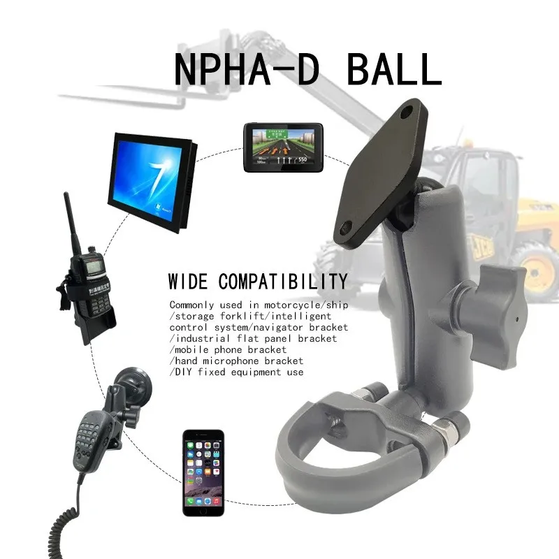 ダブルソケット付き携帯電話ホルダー,アルミニウム合金,ダイヤモンドマウントベース,ramマウントと互換性,サイズ1 ",ボール