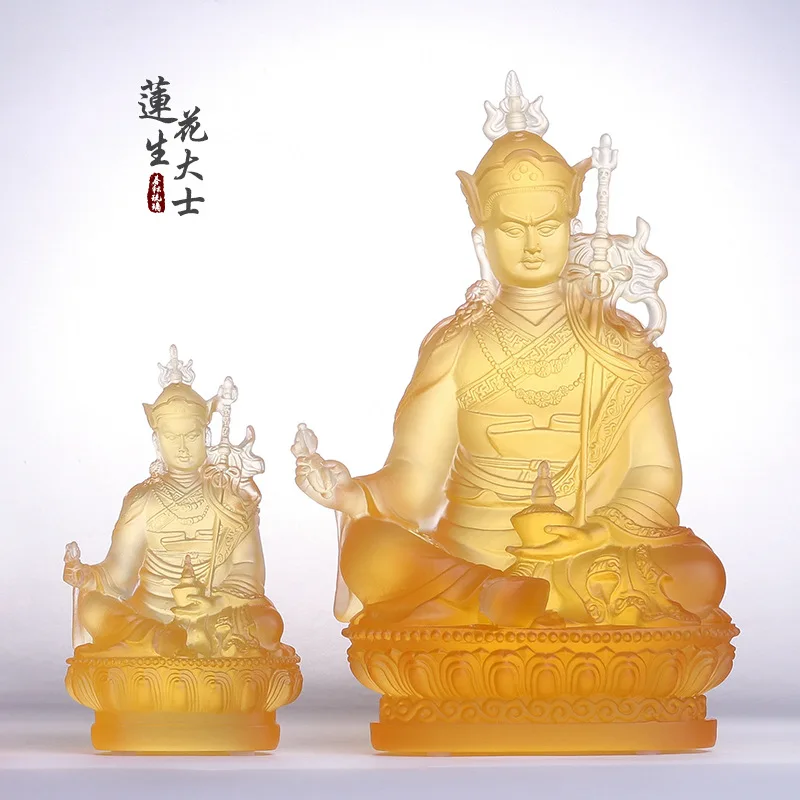 Small Size Coloured glaze Lotus born maharishi Buddha statue Ornaments Home Tibetan lotus bodhisattva