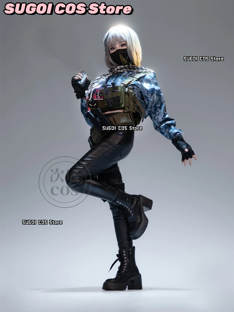 لعبة دلتا فورس ماي شياوين أزياء تنكرية تكتيكات القوات الخاصة إخضاع للجنسين الزي هاكر مخلب لعب الأدوار شعر مستعار الأحذية الدعاوى