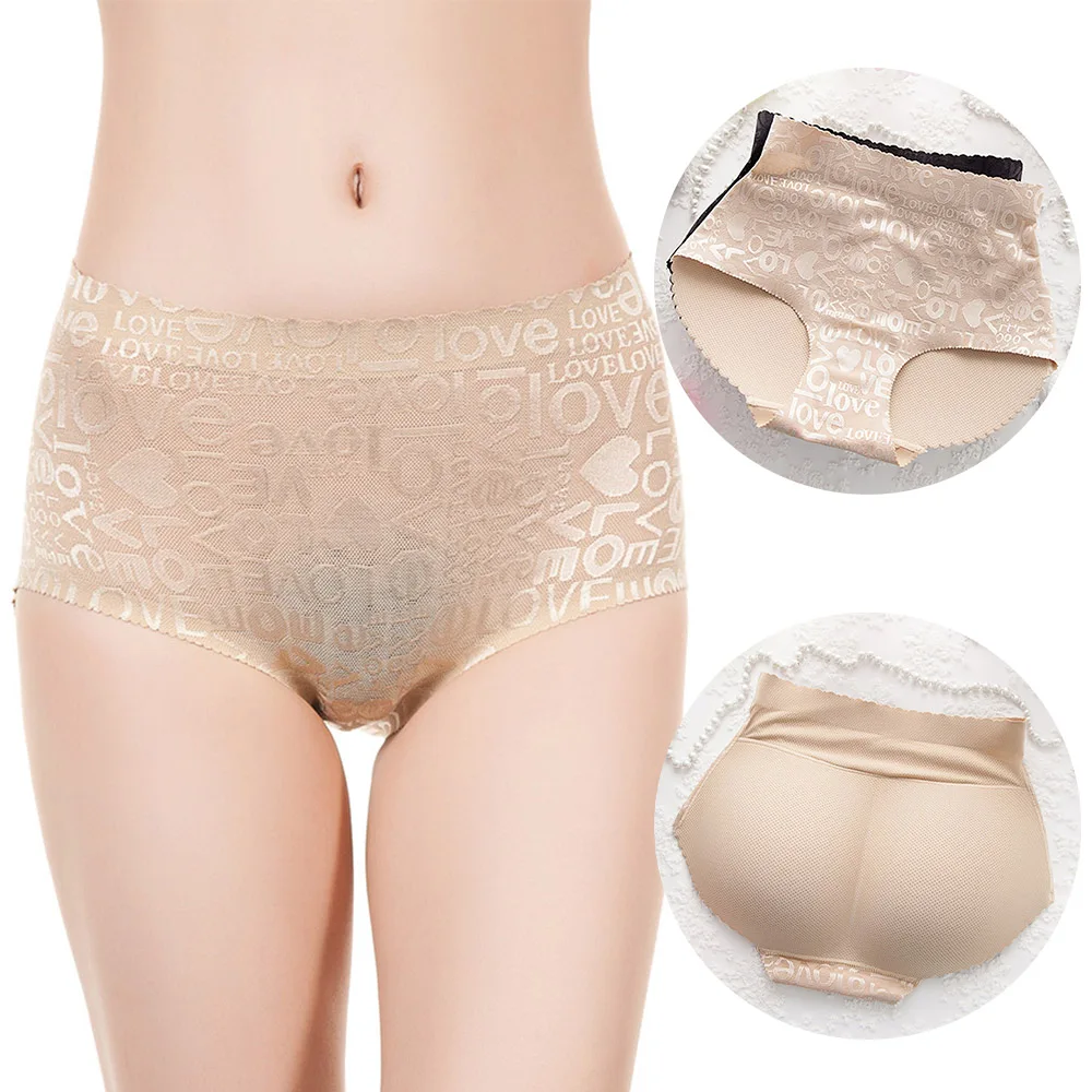 

Women Padded Butt Panty Fake Pad Hip Panty High Waist Thick Briefs Push Up Buttocks Pants One Piece Seamless Underwear Panty