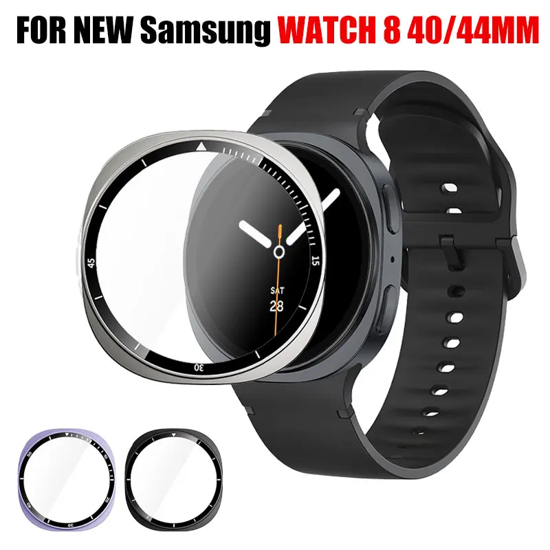 Für Samsung Galaxy Watch 8 40 mm/44 mm gehärtetes Glas + PC-Abdeckung Typ Schutzhülle für Samsung Watch 8 Schutzhülle Zubehör
