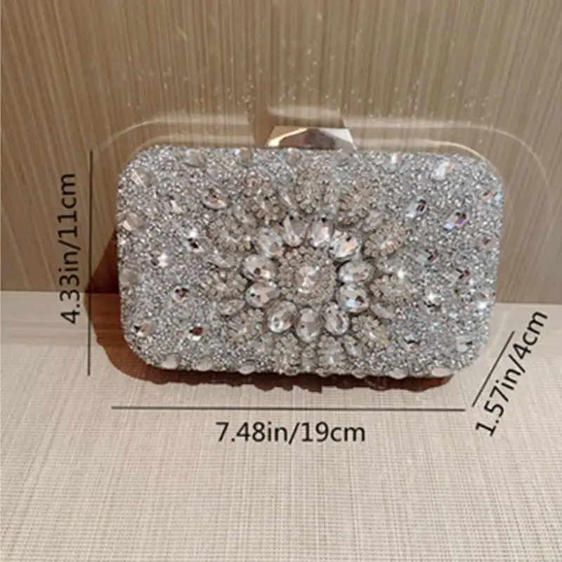 63HC Wedding Clutches Cocktail PU Tote Bag Women Formal Evening Bag Party Banquet Lady Purse Crossbody Bag Handbag