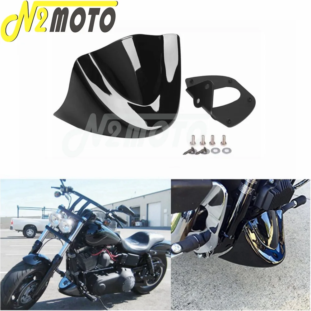 For Harley Dyna Low Rider Street Bob Fat Bob FXD 2006-2017 Motorcycle Lower Front Chin Spoiler Air Dam Fairing Cover Mudguard