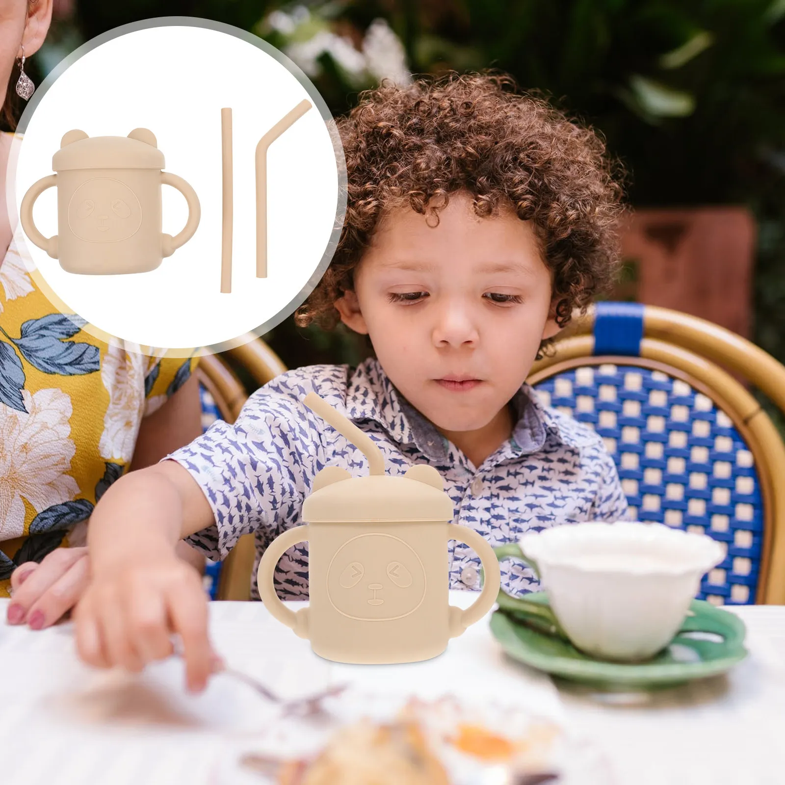 

Силиконовая чашка-поильник в форме медведя, детская бутылочка для воды, устойчивая к падениям, обучающая чашка-непроливайка для малышей, бутылочка для питья для малышей