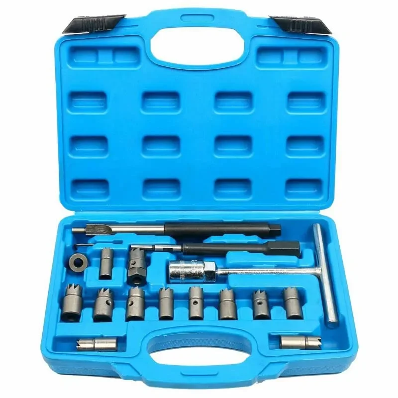 

17 Piece set Car Diesel Nozzle Base Cleaning Tool Cleaning Reamer Repair Tool Car Repair Tool