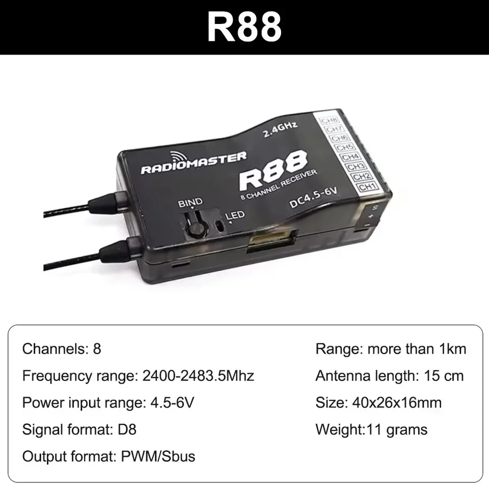 Radiomaster R81 R84 R86 R86C R88 V2 Ontvanger Receptor 4CH 6CH 8CH 16CH Ontvanger voor FRSKY D8 D16 TX16S SE RC FPV Drones Onderdelen