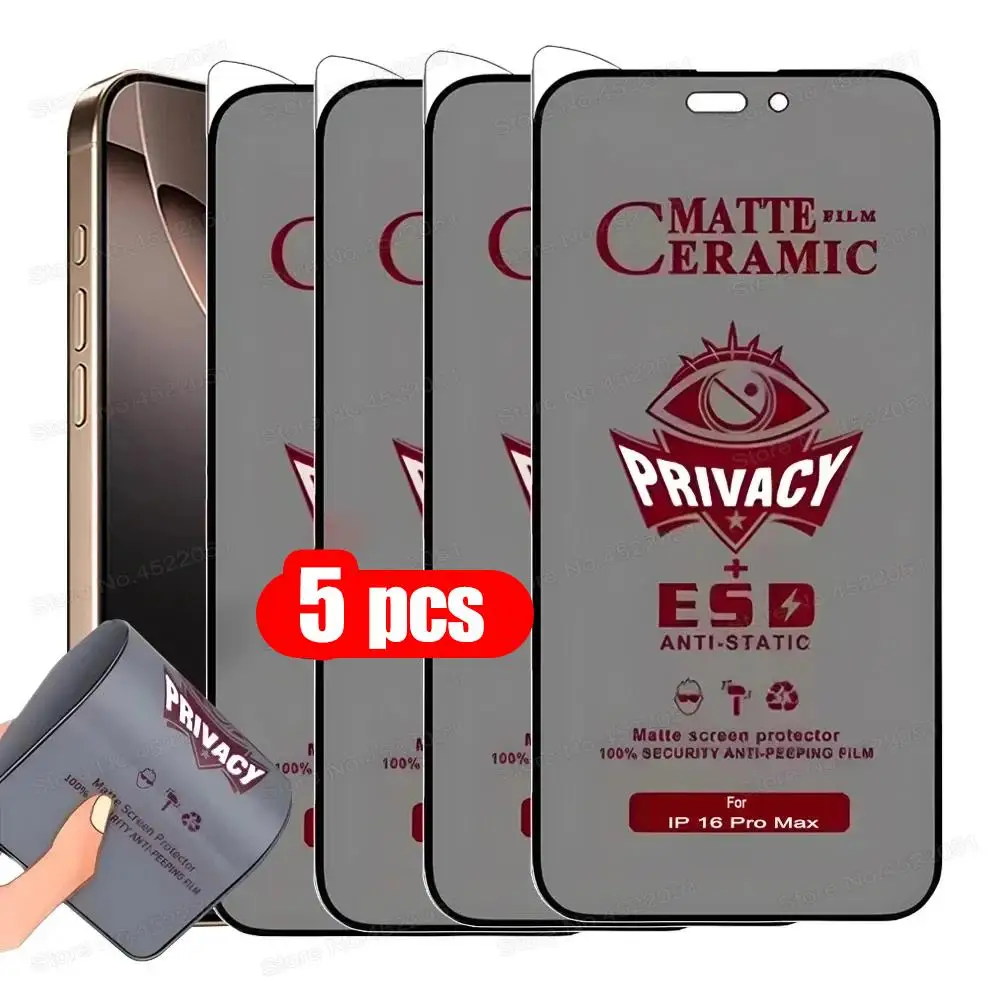 5Pcs Matte Ceramic Anti Spy Film For Xiaomi Mi 11T Pro Xiaomi Mi 11T Full Coverage Screen Protector Privacy Ceramic Membrane