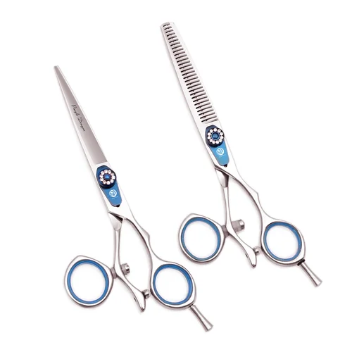 Imagen 2 del producto Tijeras profesionales de peluquería 5,5 ""6"" dragón púrpura JP 440C tijeras de corte de pelo de pulgar giratorio tijeras de adelgazamiento de peluquero Z9019