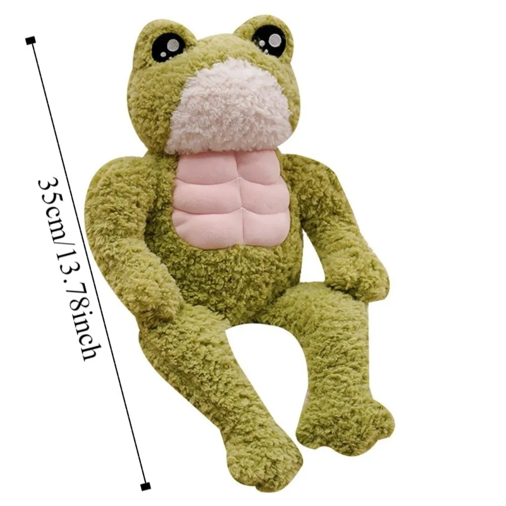 مجموعة حيوانات محشوة على شكل بطة عضلية مصنوعة يدويًا على شكل ضفدع قوي من Plushies، مريحة وناعمة لحفلات أعياد ميلاد الضفدع العضلي #6