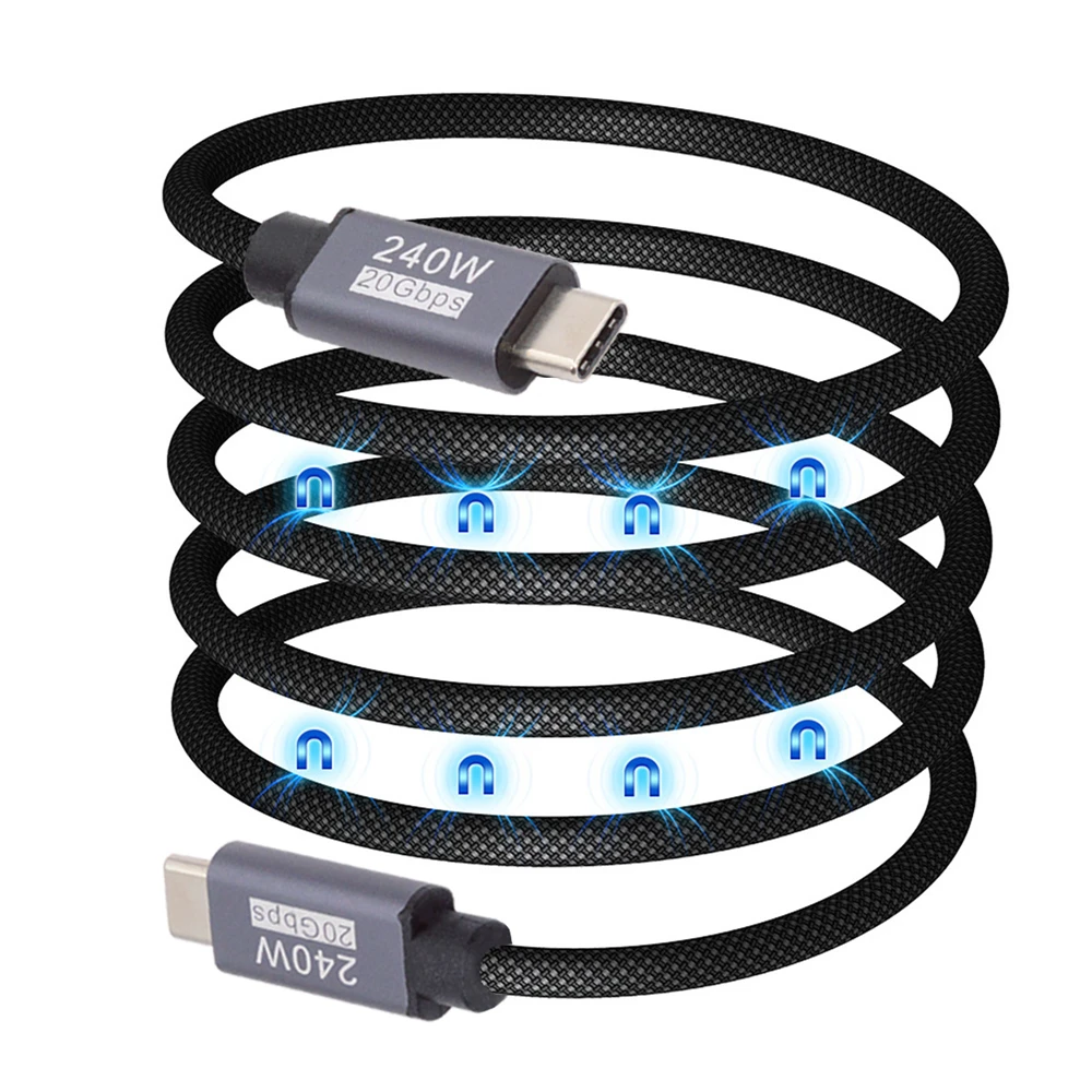 

Chenyang 20Gbps 240W Magnetic Cable USB3.2 USB-C 8K 5K 4K USB4.0 Hyper Super Coiled Type-C Fast Charging Cord