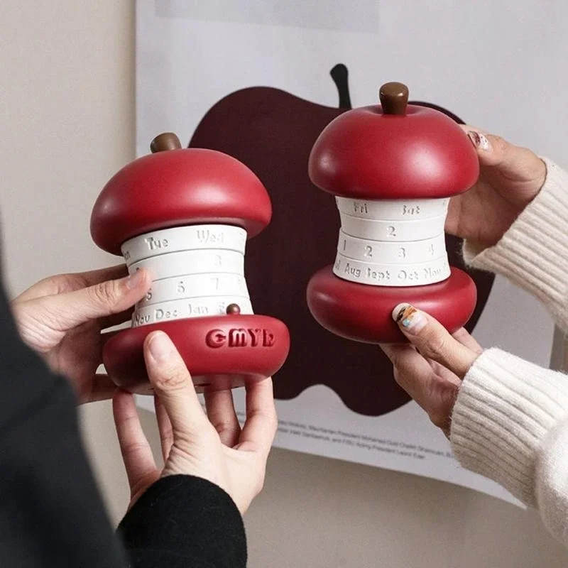 

Apple Rotating Calendar Desktop Decor Timeless Calendar Office Home Gift 896C