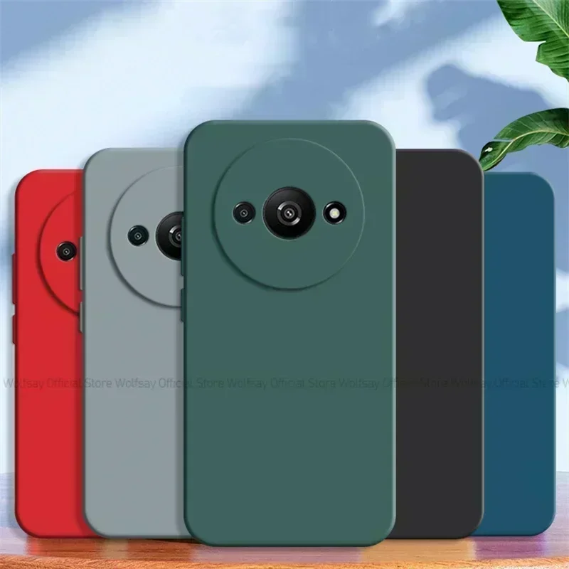 Funda For Xiaomi Redmi A3 Case For Xiaomi Redmi A3 Cover Original TPU Shockproof Liquid Silicone Protective Phone Back Cover