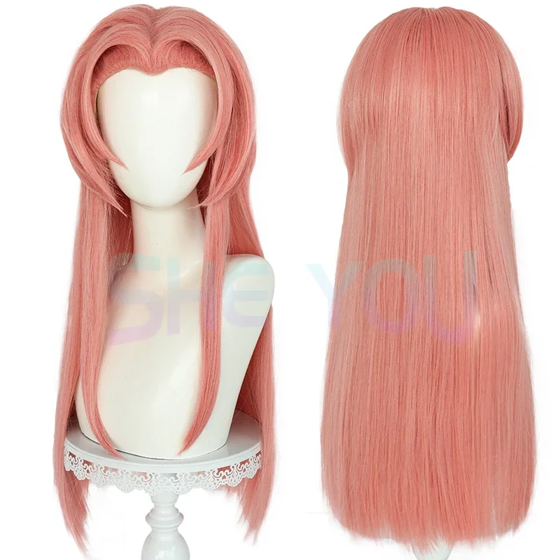 Haruno Sakura Cosplay Wig  Long Synthetic Hair Styled Anime Wig with Red Headwear   Free Wig Cap