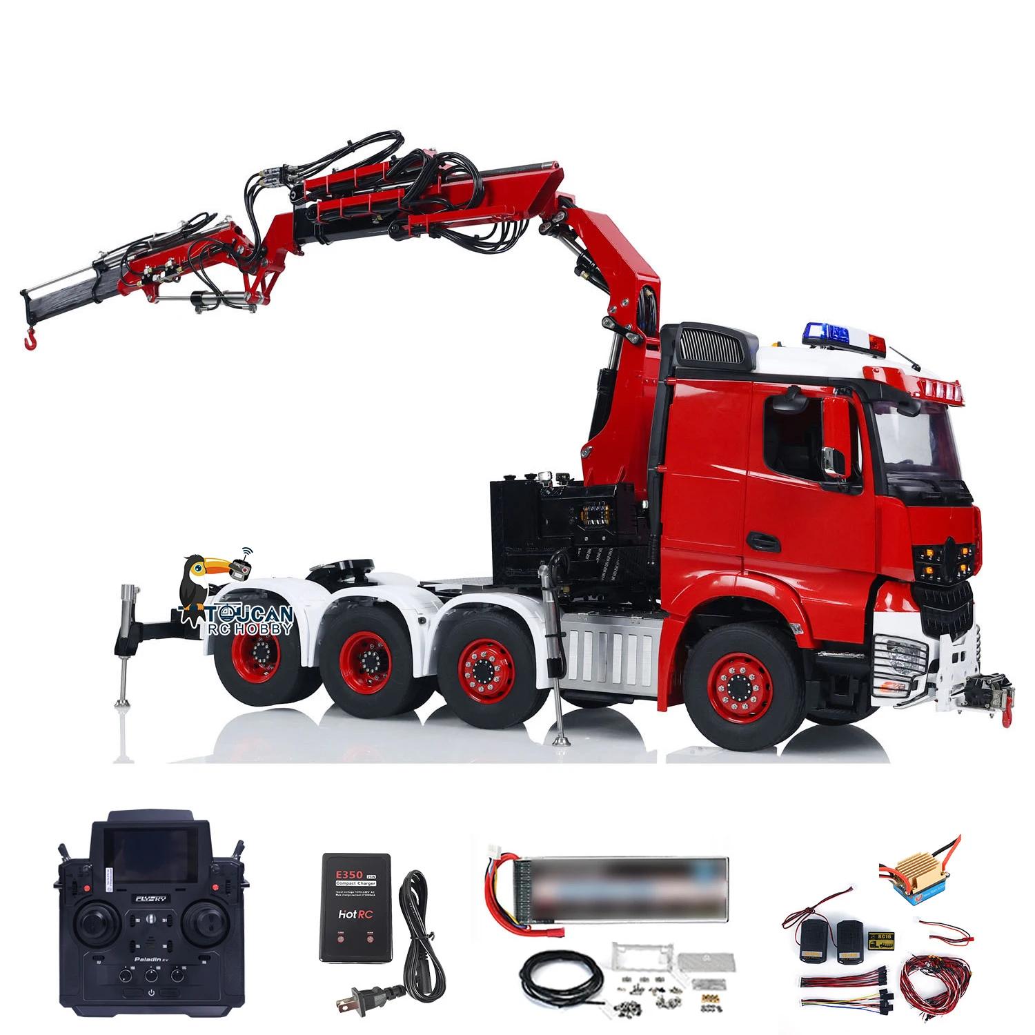 ON SALE LESU 1/14 Hydraulic RC Crane Truck 8x8 RTR Tractor RC Toys Model Metal Chassis Radio Control Car Fly Jib Light Sound