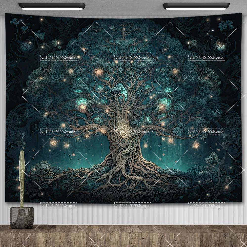 Celtic Tree of Life Tapestry Wall Hanging Room Decor Aesthetic Yoga Mats Landscape Tapestrys Wall Art Decorative Altar Cloths