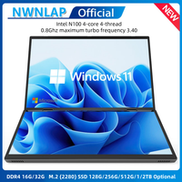14 inch+14inch touch Dual Screen Laptop Intel N100 Processor Gaming Laptop DDR4 16GB 1TB SSD Notebook Computer