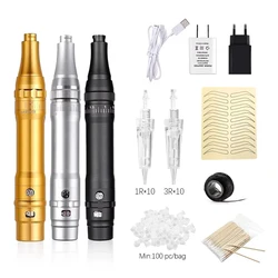 Tattoo Machine Microblades Kit Permanent Makeup Set Wireless Permanent Makeup Body Art Supplies Suitable for Beginner Lips Kit