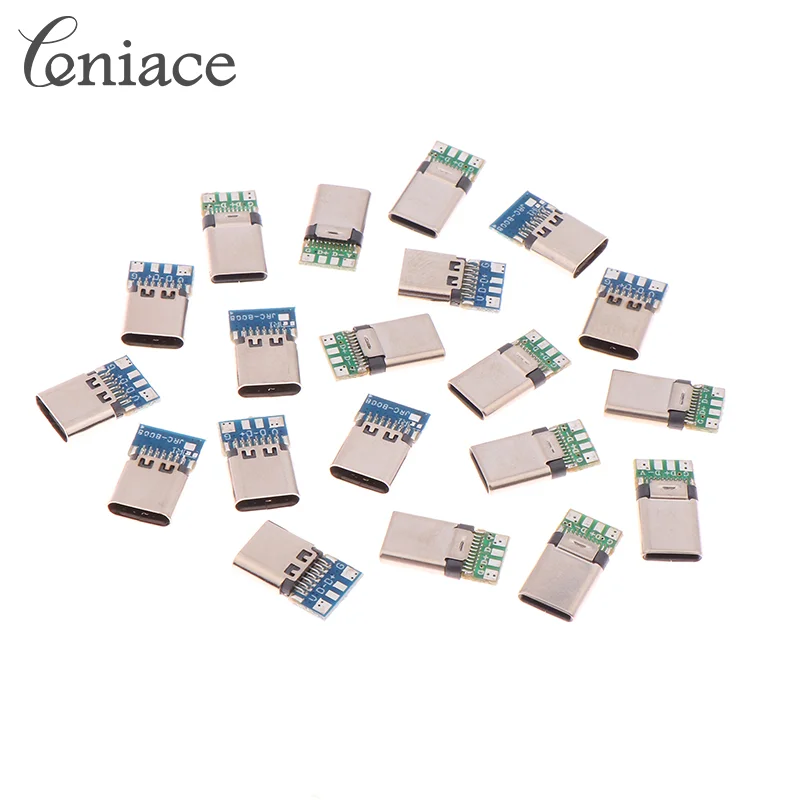 10PCS Connector Socket Receptacle Adapter To Solder Wire & Cable 24 Pins Support PCB Board