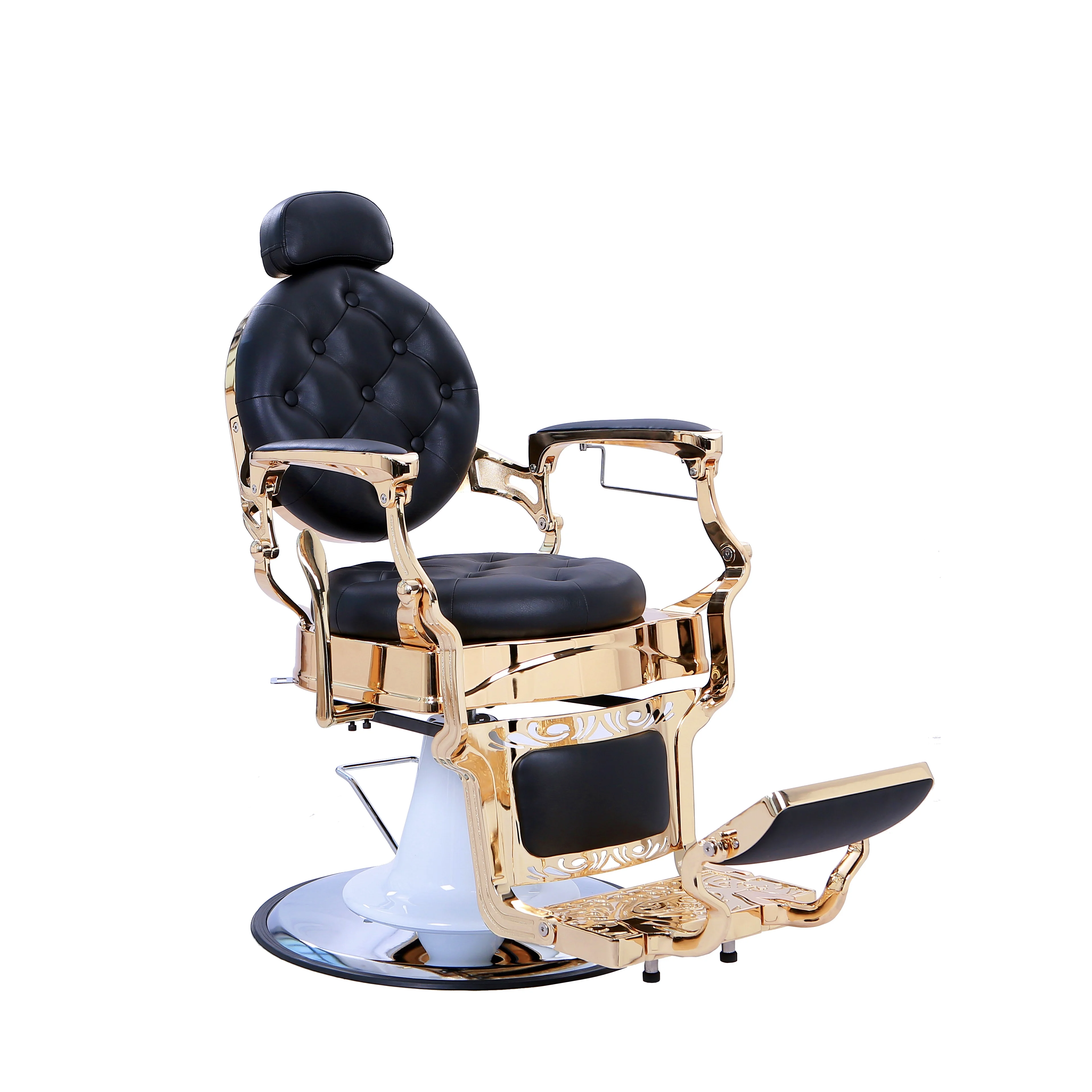 hot selling gold frame wholesale cheap soft comfortable salon furniture luxury style barber chair