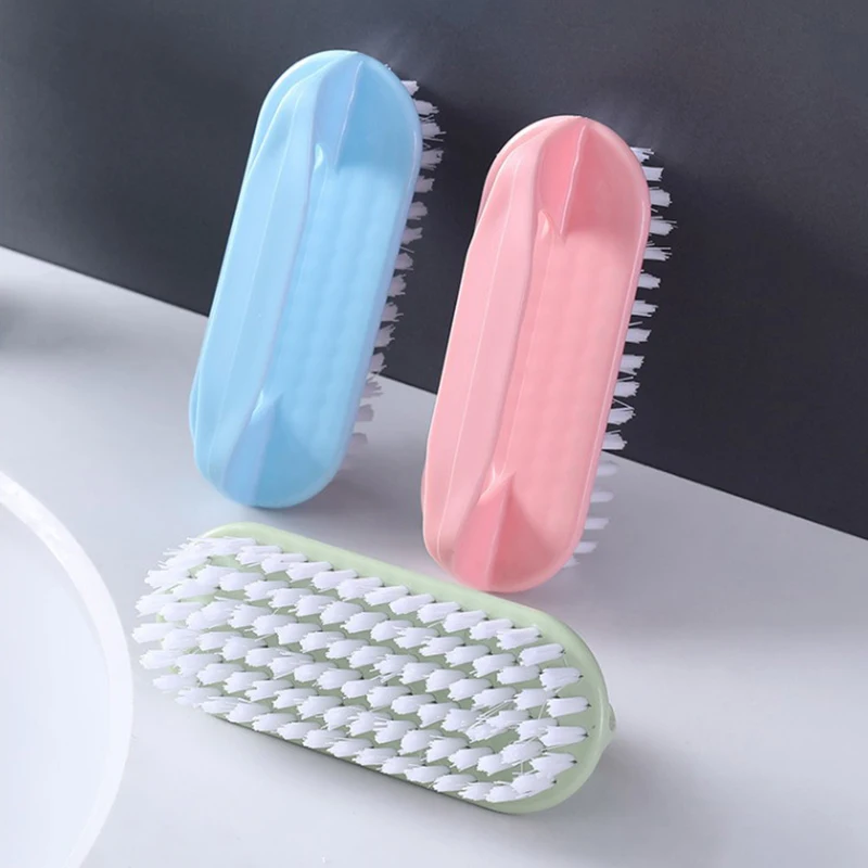 Scrubbing Brush Hard Bristled Laundry Clothes Shoes Scrubbing Brush Portable Plastic Hand Cleaning Brush Kitchen Bathroom