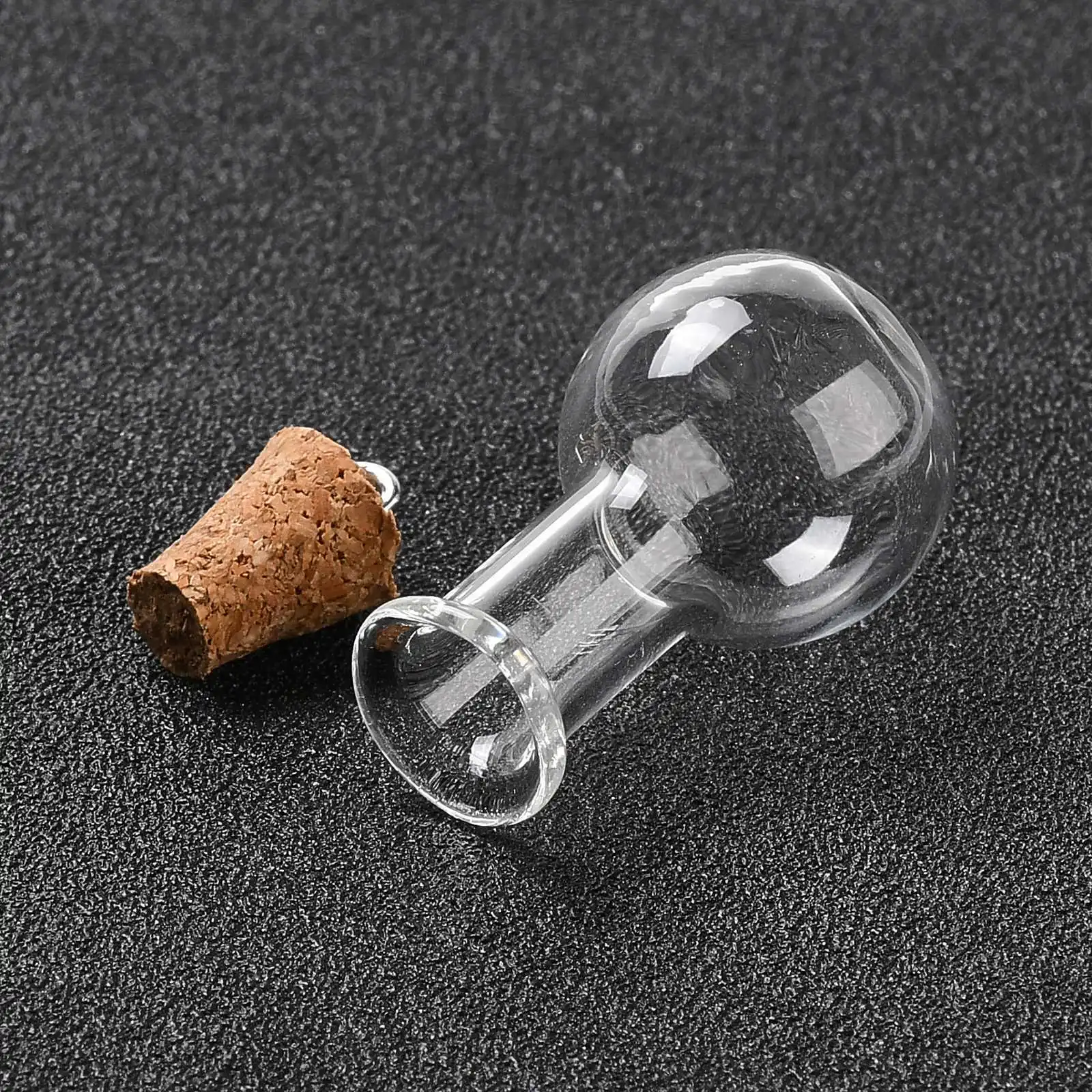 20Pcs Mini Glass Bulb Shape Wishing Bottle with Wooden Stopper Cork & Alloy Loops For Beads Container DIY Jewelry Gift Making