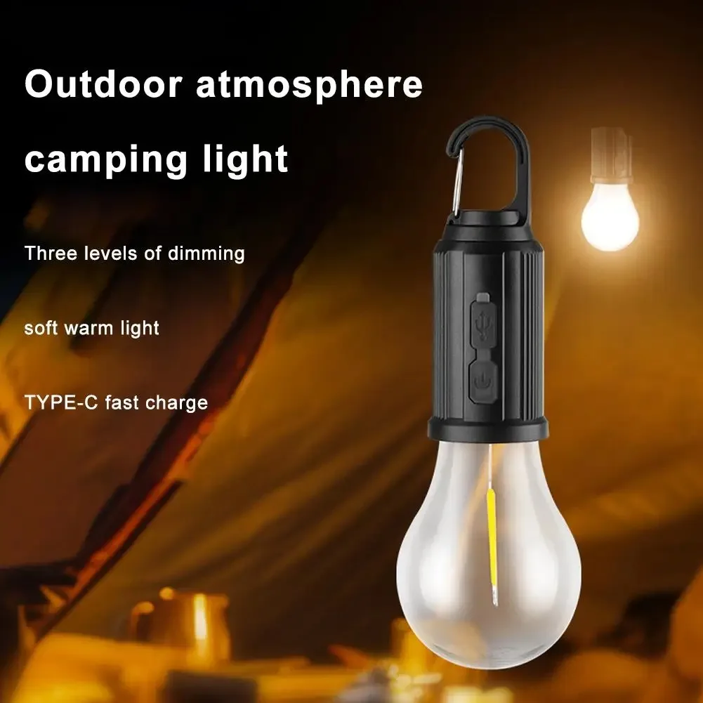 Solar Powered LED Camping Lamp with Hook LED Lighting Lantern USB Charging Outdoor Tent Light Waterproof for Outdoor BBQ Camping